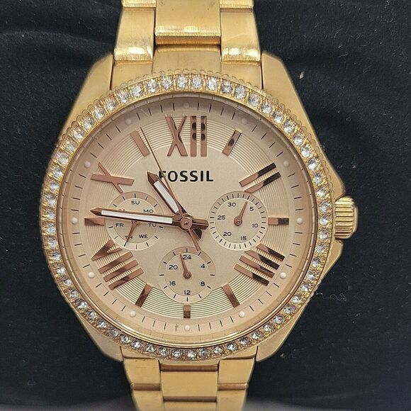 FOSSIL Cecile AM4483 Women's Gold Stainless Steel Analog Quartz Watch BC272 - Picture 1 of 11